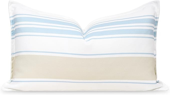 Hofdeco Premium Coastal Patio Indoor Outdoor Lumbar Pillow Cover Only, 12"x20" Water Repellent fo... | Amazon (US)