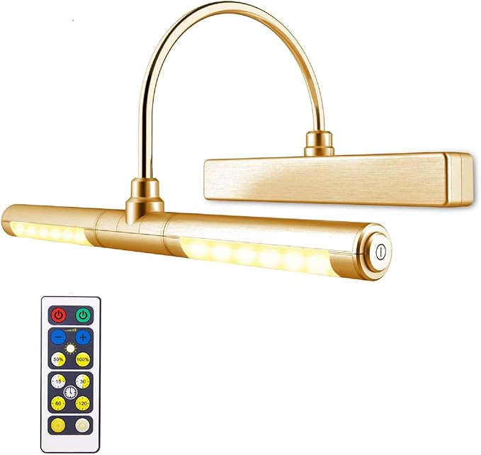 LUXSWAY Wireless Picture Light Battery Operated, Remote Control Painting Light with Rotatable Lig... | Amazon (US)