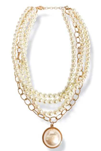 Most of My Time Pearl & Chain Layered Necklace | The Willow Tree