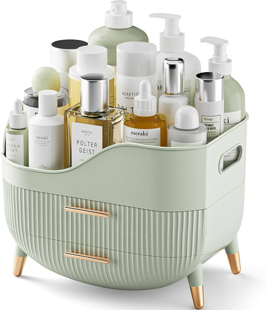 Makeup Organizer with Drawers,Skincare Organizer for Vanity,Storage Box with Handle,Large Cosmeti... | Amazon (US)