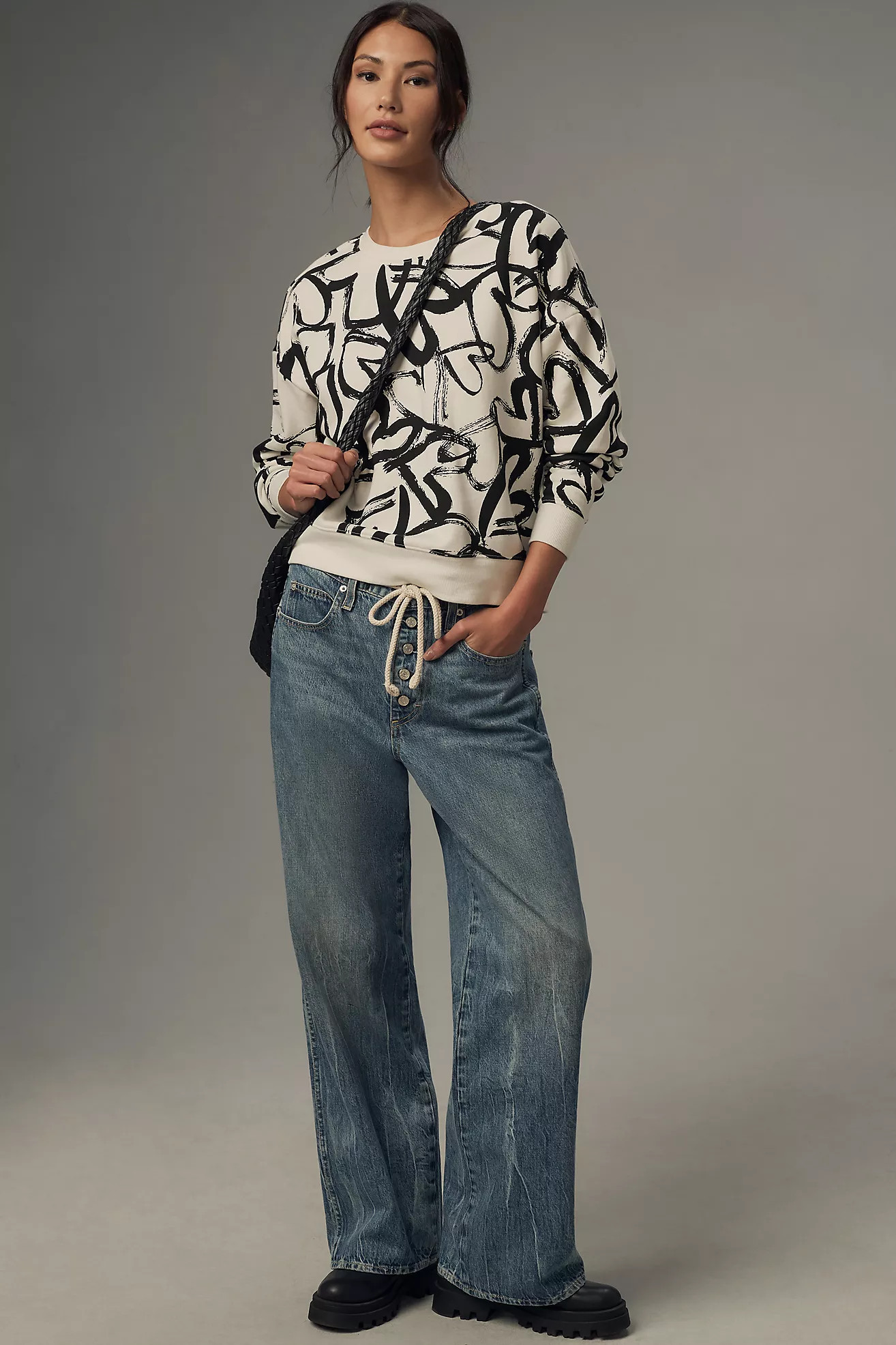 Maeve Heart Printed Sweater | Anthropologie (US)