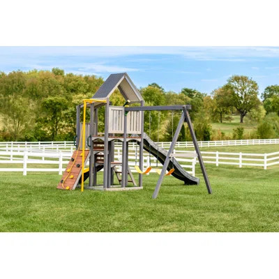 Jack & June Haven Cedar Playset With Swings, Slides, And Accessories | Wayfair North America