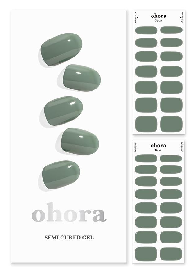 ohora Semi Cured Gel Nail Strips (N Cream Leaf) - Works with Any Nail Lamps, Salon-Quality, Long ... | Amazon (US)