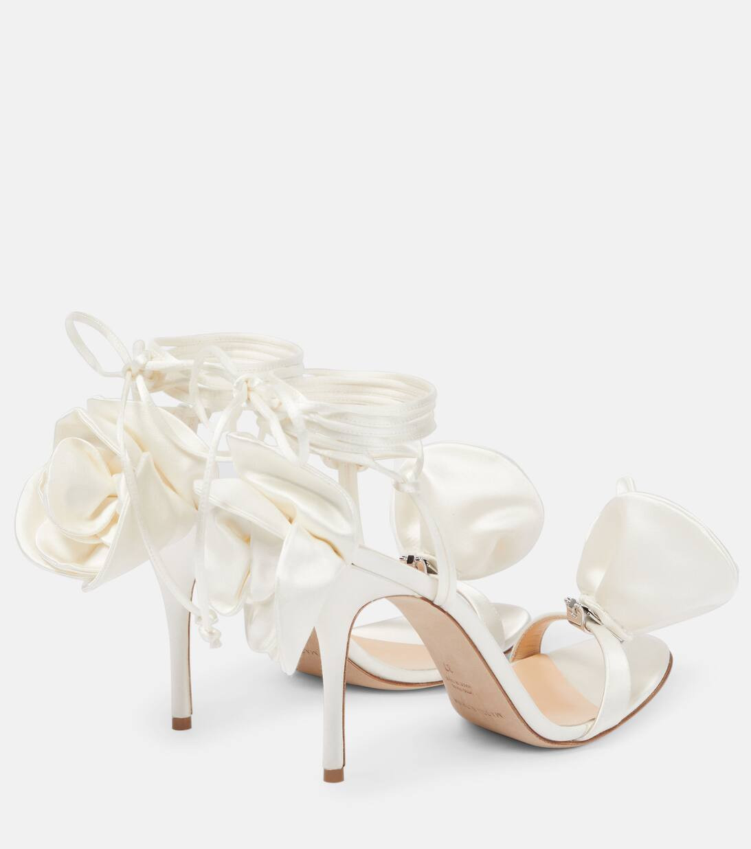Floral-appliqué satin sandals | Mytheresa (US/CA)