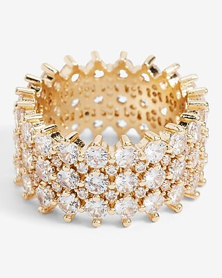 3 Row Rhinestone Embellished Statement Ring | Express