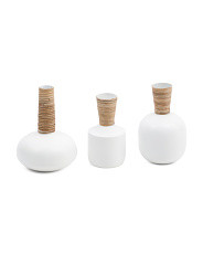 Set Of 3 Elke Vases With Rattan Detail | TJ Maxx