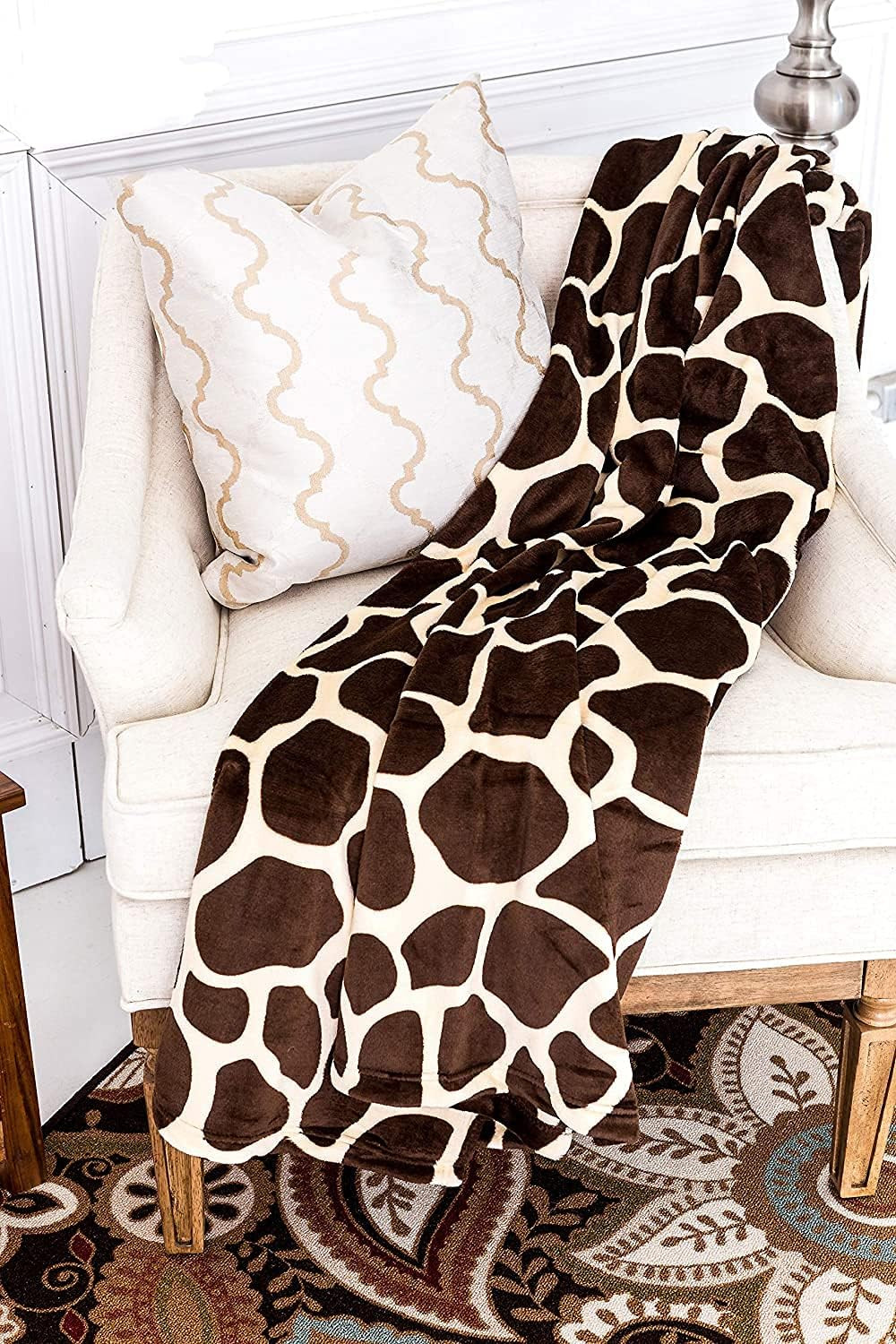 Home Must Haves Ultra Soft Micro Plush Luxurious Flannel All Season Premium Bed Sofa Couch Picnic Throw Fleece Blanket (King 90"x80", Giraffe Skin Print) | Amazon (US)
