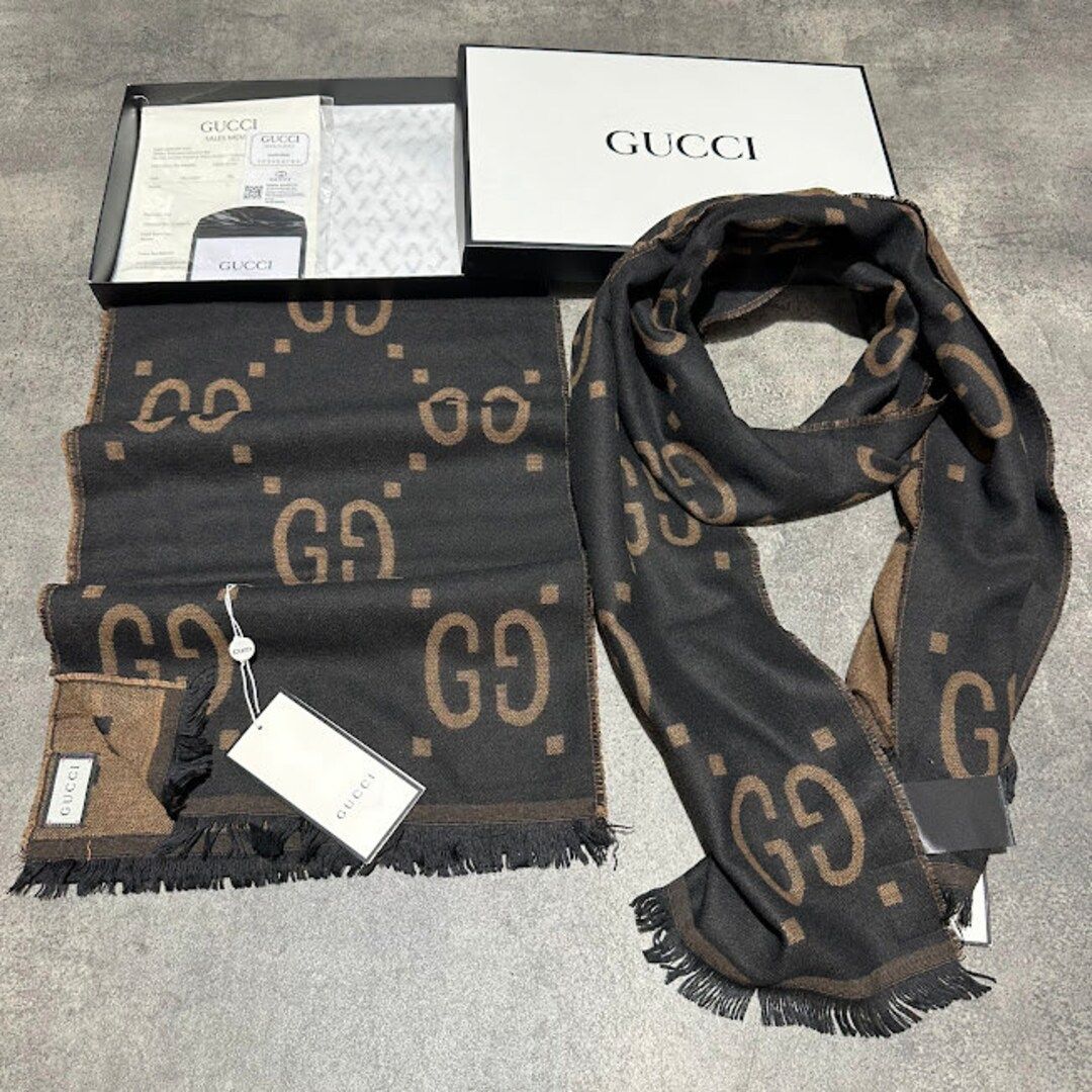 Brown Gucci Gg Branded Designer Winter Scarf Scarves Amazing - Etsy | Etsy (US)