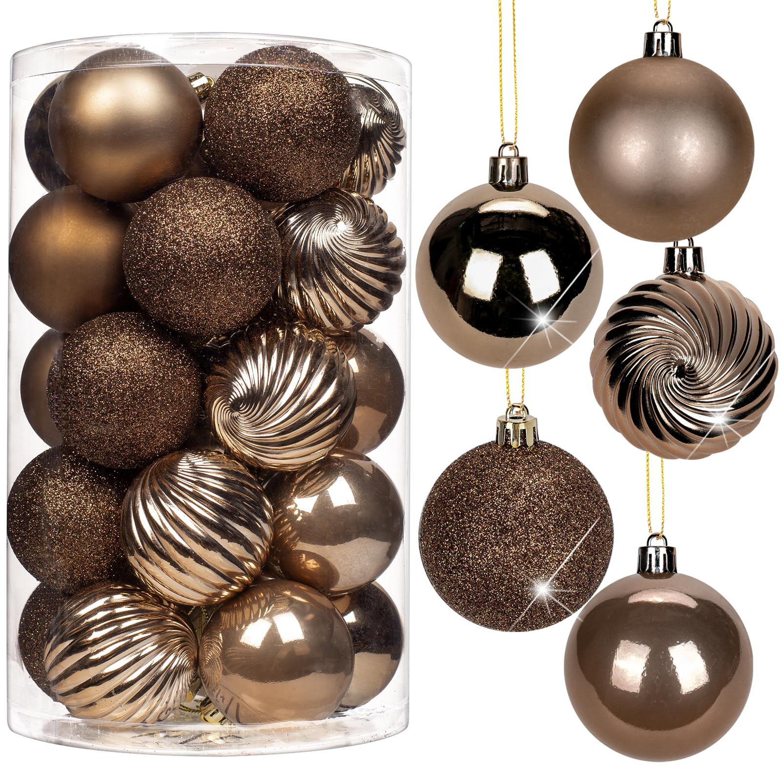 Briful 25PCS 6CM Christmas Baubles, Xmas Hanging Ornaments - Small Shatterproof Balls for Home Fe... | Amazon (UK)