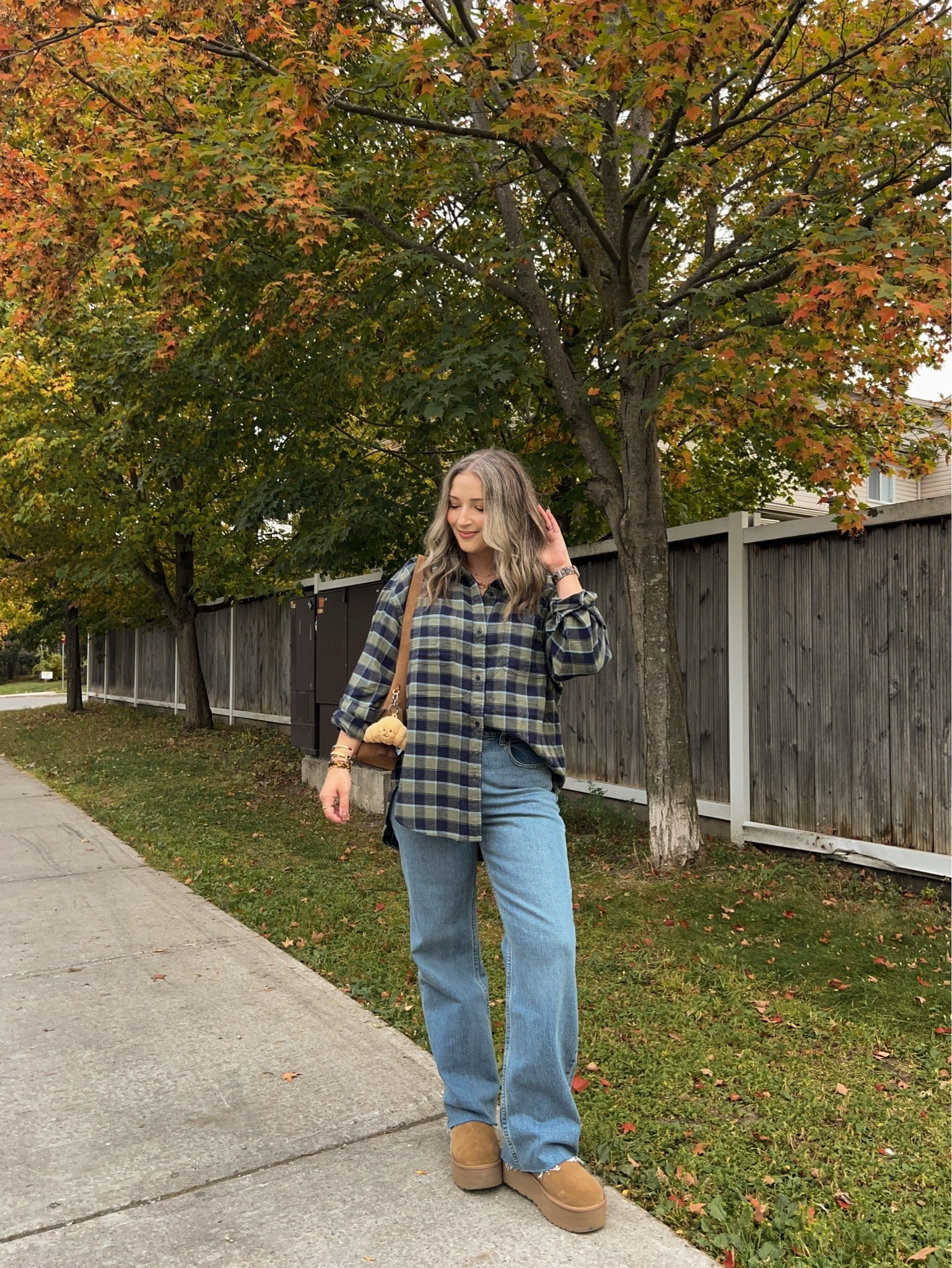 Easy fall outfit! Wearing size M in the plaid flannel shirt, and size 30 in the jeans. I’m a 9.5-10 shoe and wear a 10 in the Uggs

#LTKfall #LTKjeans #LTKstyletip