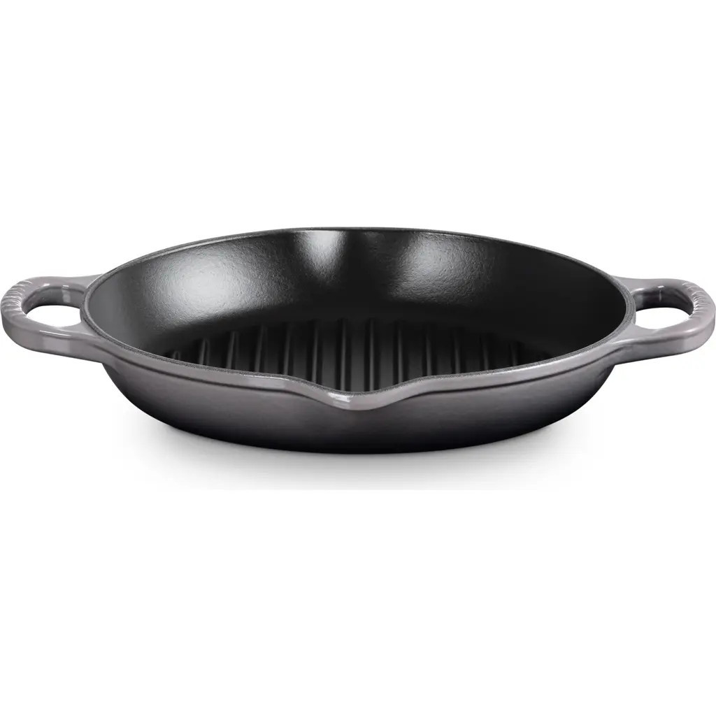 Le Creuset Signature Deep Round Enamel Cast Iron Grill Pan in Oyster at Nordstrom | Nordstrom