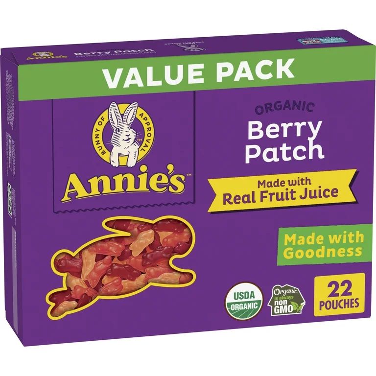 Annie's Organic Berry Patch Bunny Fruit Flavored Snacks, Gluten Free, Value Pack, 22 Pouches, 15.... | Walmart (US)