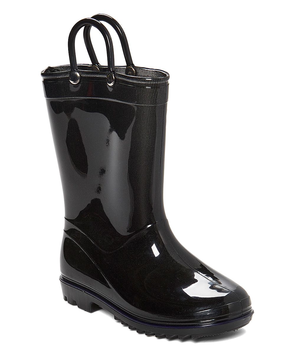 LILLY of NEW YORK Rain boots BLACK - Black Rain Boot - Kids | Zulily