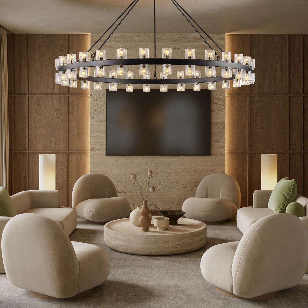 Wagon Wheel Chandelier With Crystal Shade | Wayfair North America