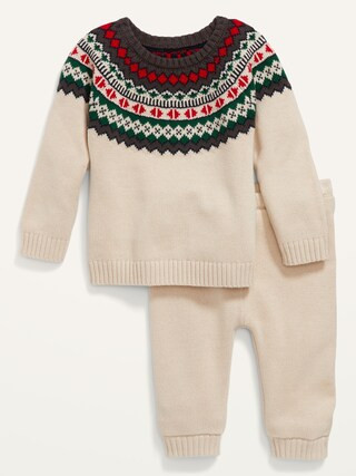 Unisex Fair Isle Sweater & Sweater-Knit Pants Set for Baby | Old Navy (US)