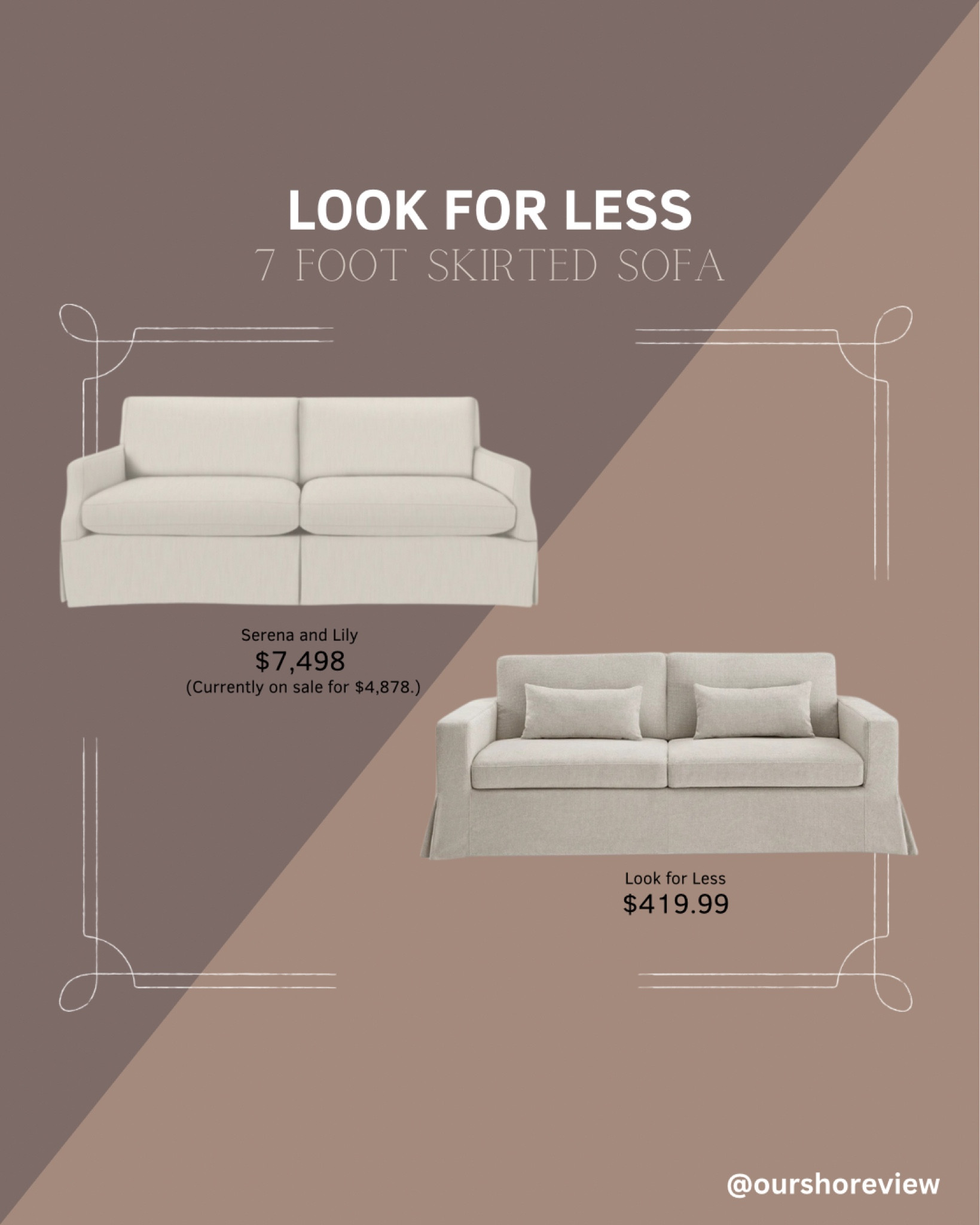 Beige linen skirted sofa, 7 foot sofa, small sofa, slipcover sofa, small couch, light colored sofa, affordable sofa, sofa under $500, 

#LTKHome #LTKStyleTip #LTKSaleAlert
