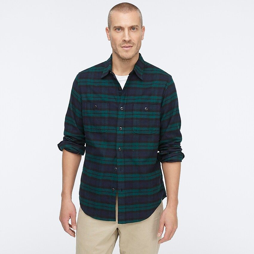 Slim midweight flannel shirt in Black Watch tartan | J.Crew US