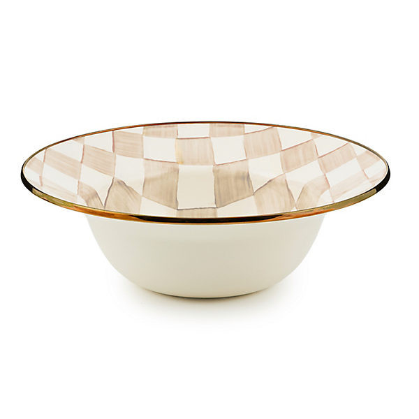 MacKenzie-Childs Mocha Check Serving Bowl | MacKenzie-Childs