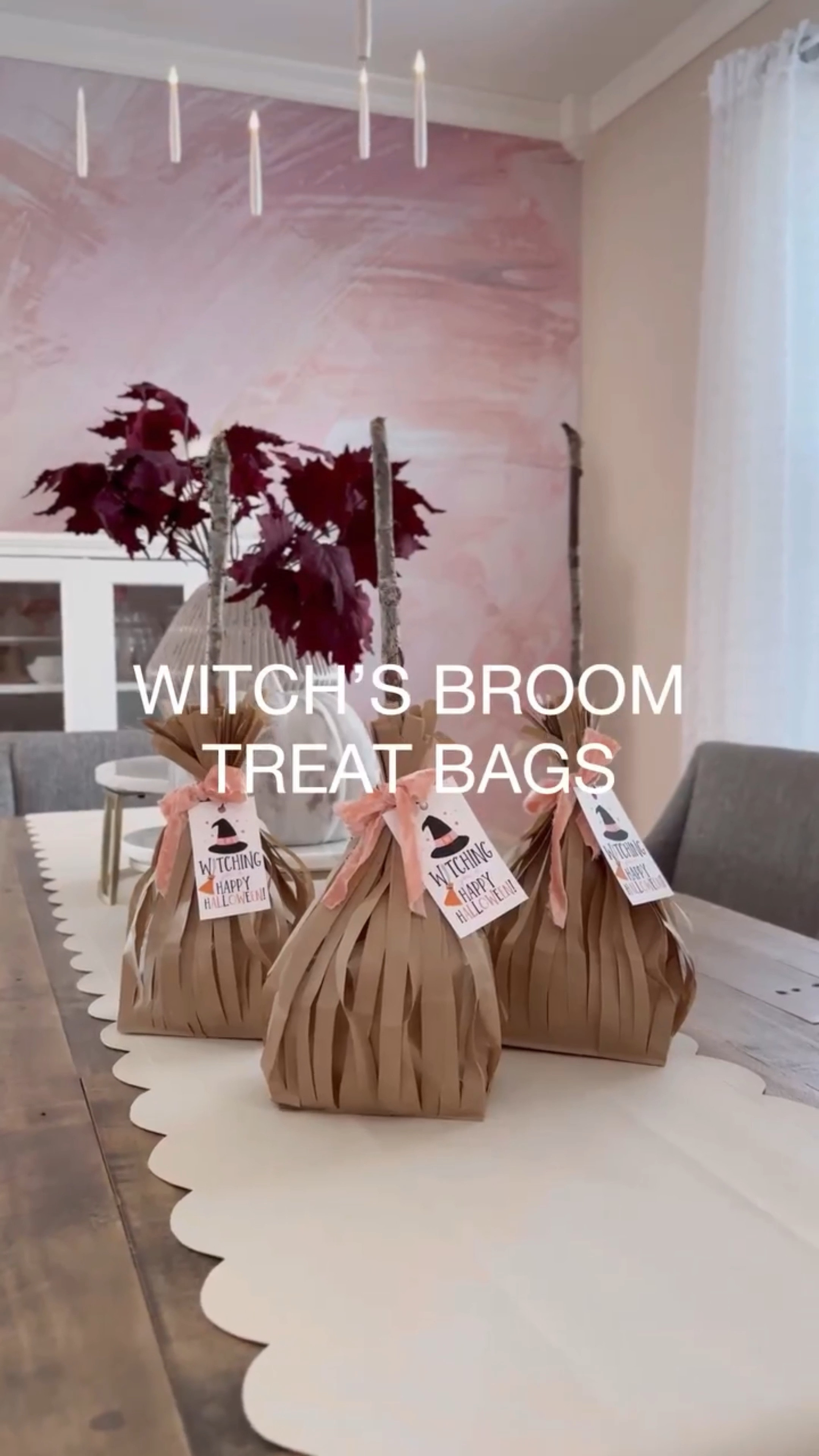Witch’s Broom Treat Bags 

