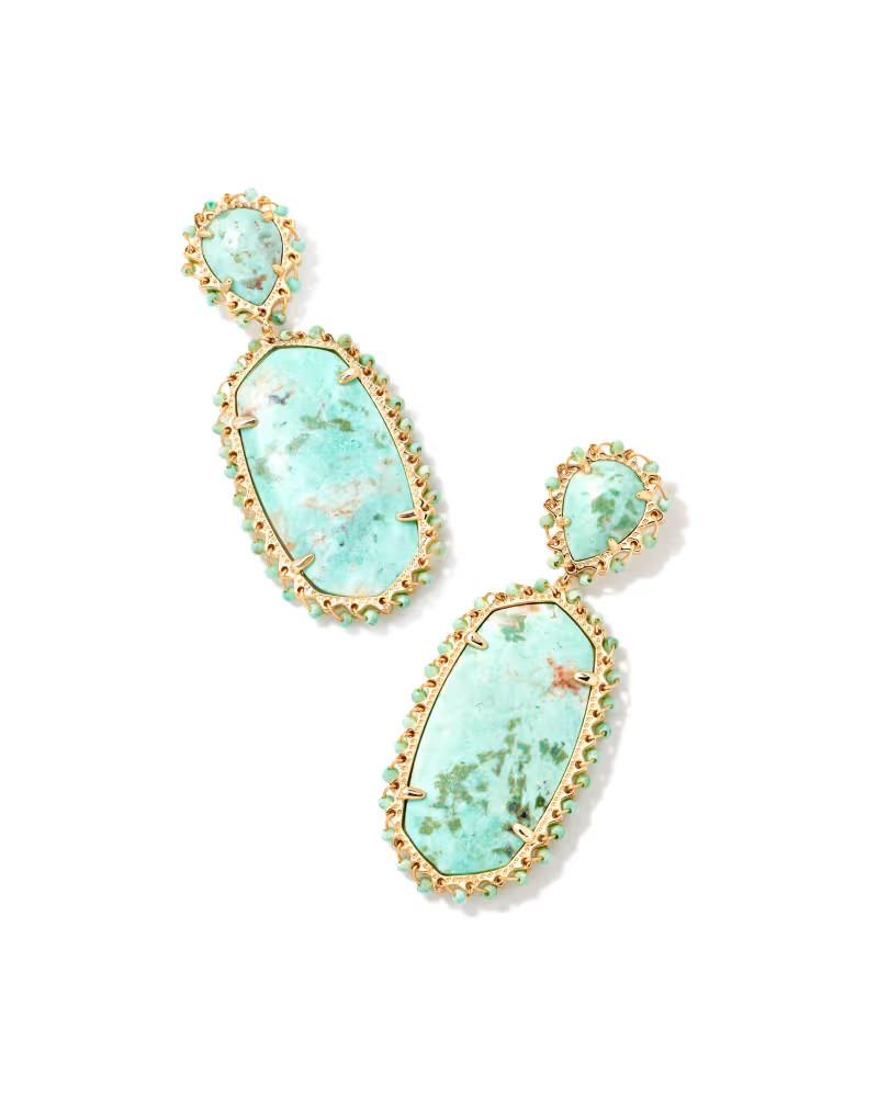Parsons Gold Statement Earrings in Sea Green Chrysocolla | Kendra Scott