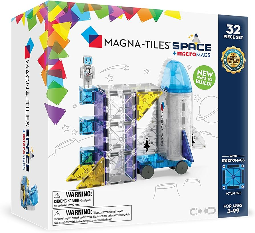 MAGNA-TILES Space 32-Piece Magnetic Construction Set, The Original Magnetic Building Brand | Amazon (US)