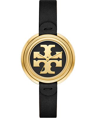 Tory Burch Women's The Miller Black Leather Strap Watch 36mm & Reviews - All Fine Jewelry - Jewel... | Macys (US)