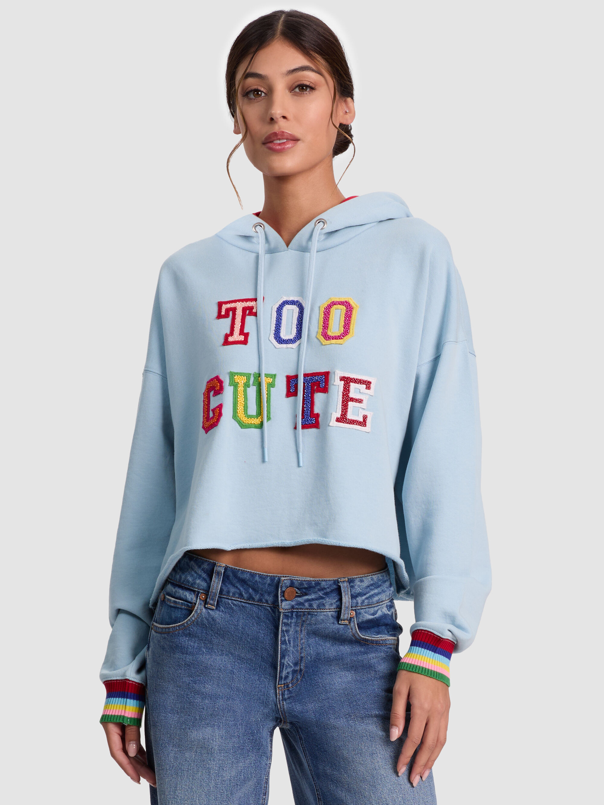 SUNNY CROPPED HOODIE | Alice + Olivia