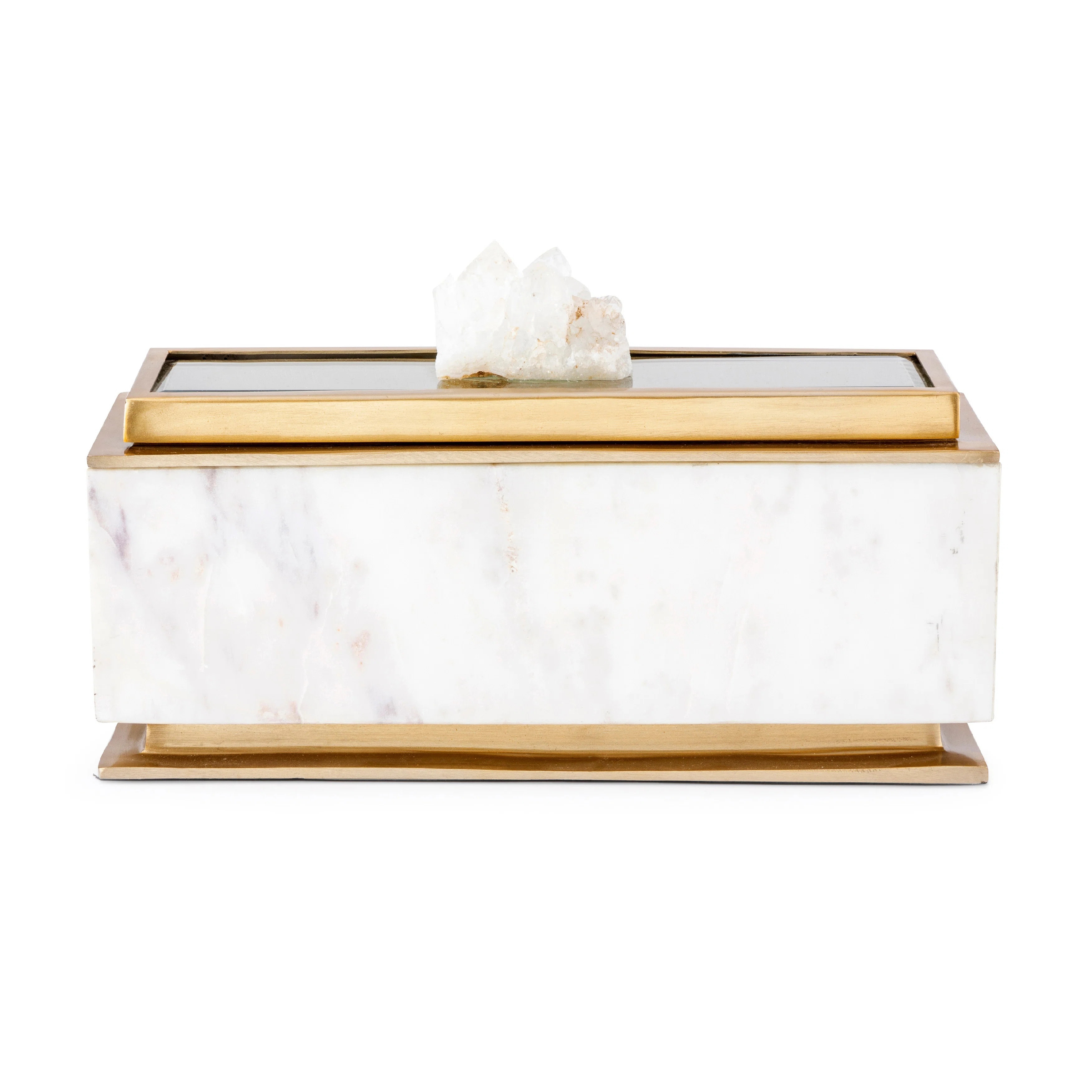 Marble Box with Gold Metal Trim and Gemstone | Wayfair North America