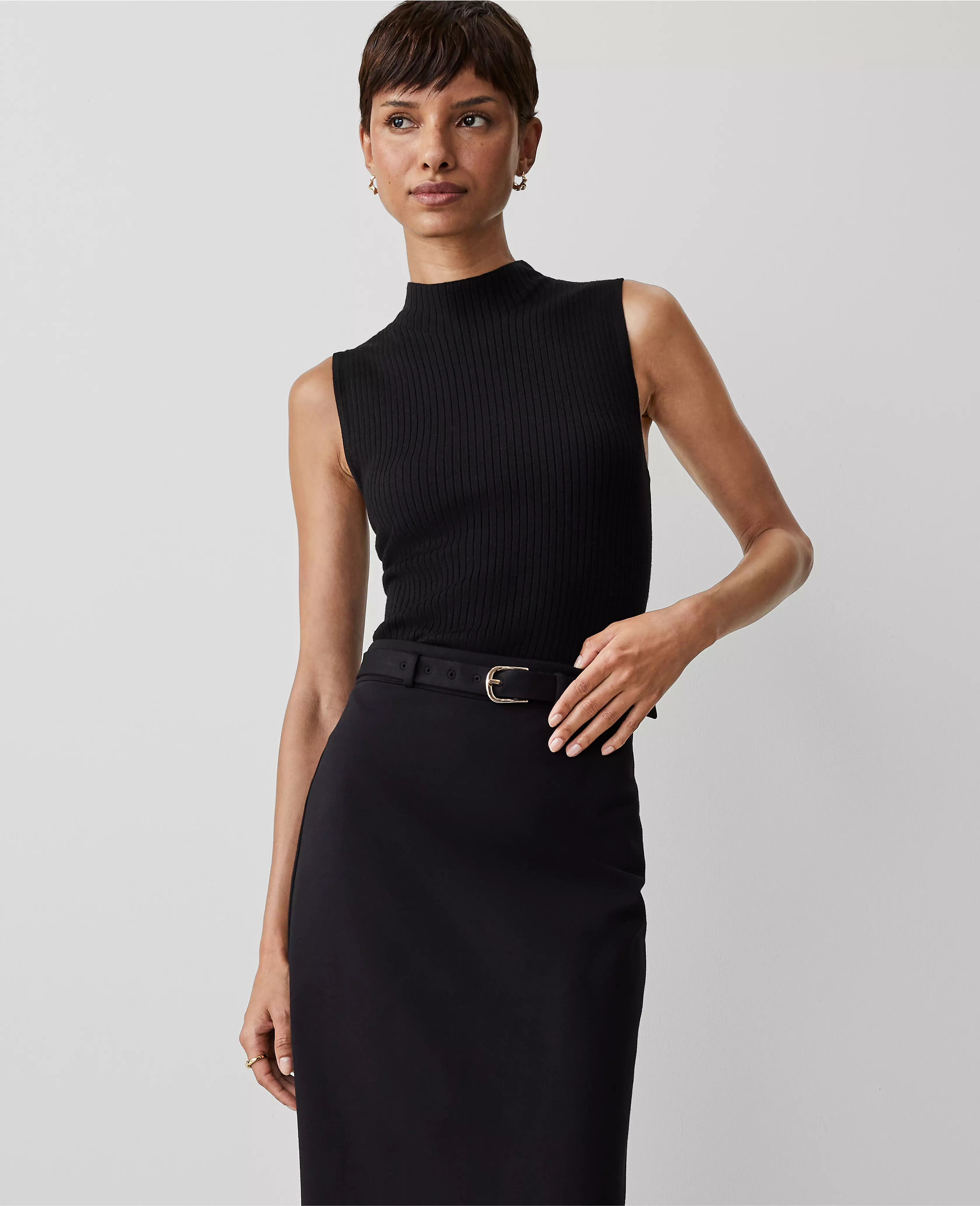 Ribbed Mock Neck Sweater Shell | Ann Taylor (US)