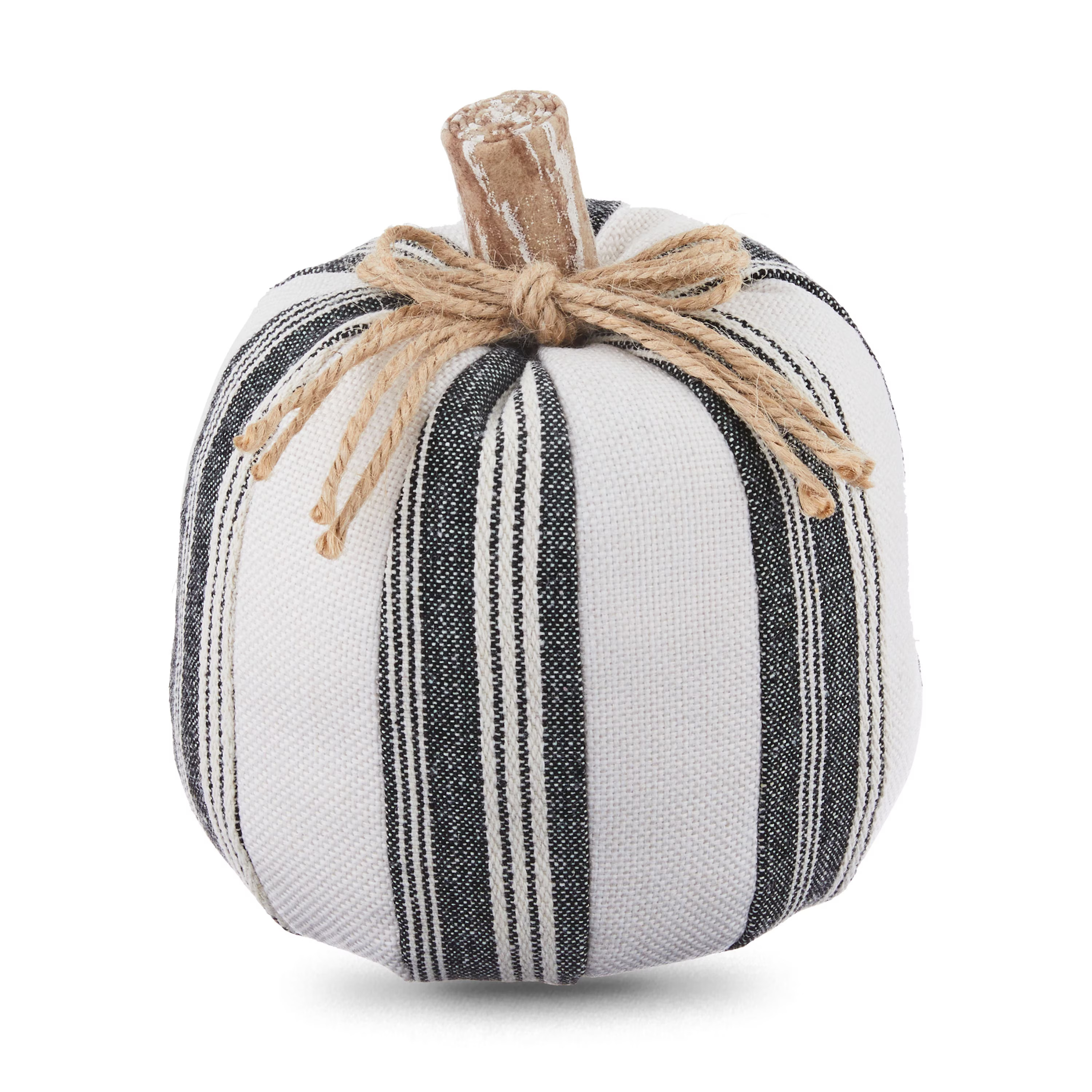 Fall, Harvest Black & White Stripe Fabric Pumpkin Decoration, 7", Fall Table Decor by Way To Cele... | Walmart (US)
