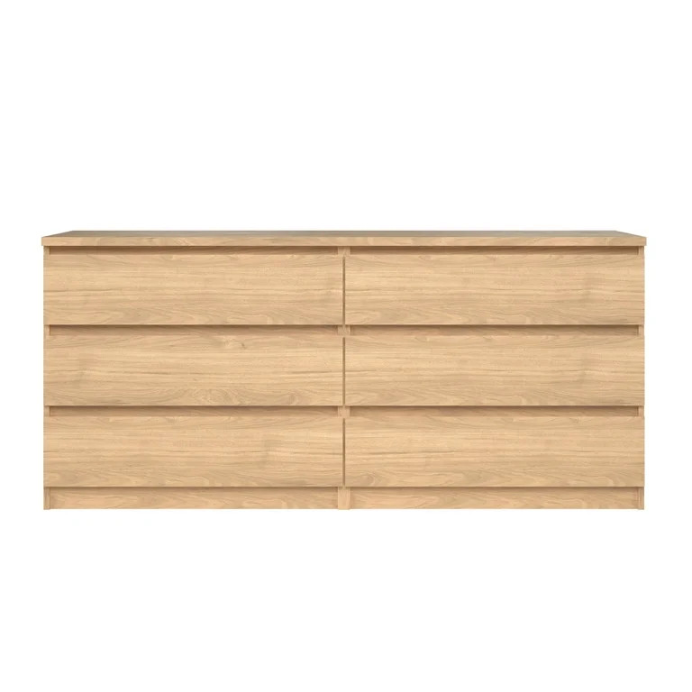 Scottsdale 6 Drawer Double Dresser for Bedroom, Jackson Hickory | Walmart (US)
