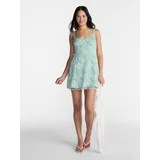 No Boundaries Junior's Satin Jacquard Mini Dress, Sizes XXS-XXL | Walmart (US)