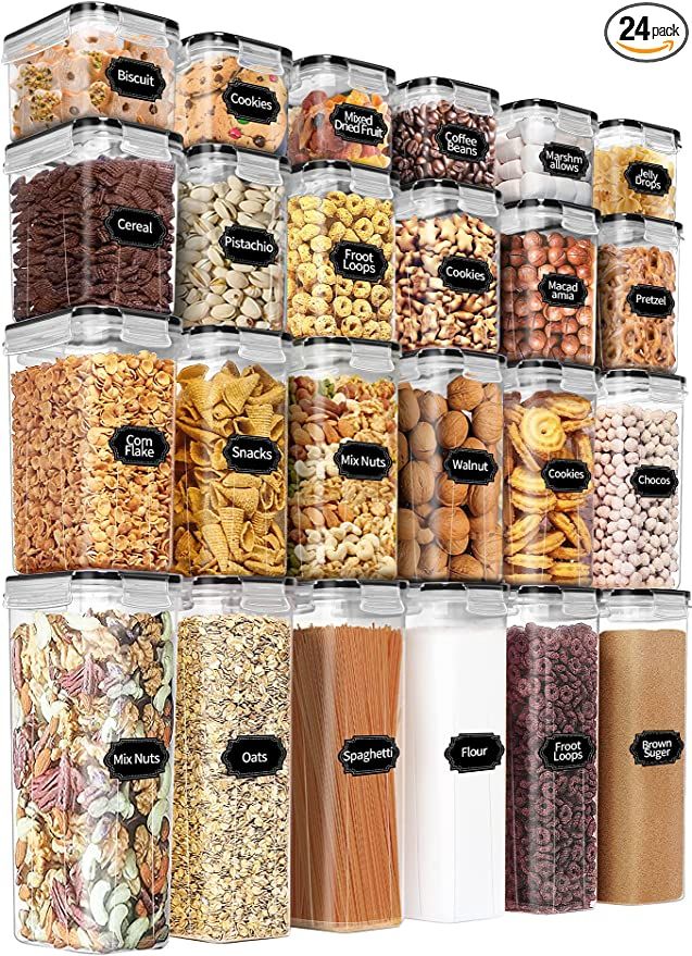 PRAKI Airtight Food Storage Containers Set with Lids - 24 PCS, BPA Free Kitchen and Pantry Organi... | Amazon (US)