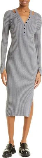 Cutout Ribbed Long Sleeve Sweater Dress | Nordstrom