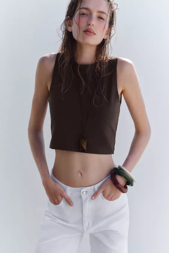 COTTON CROP TOP | Zara UK