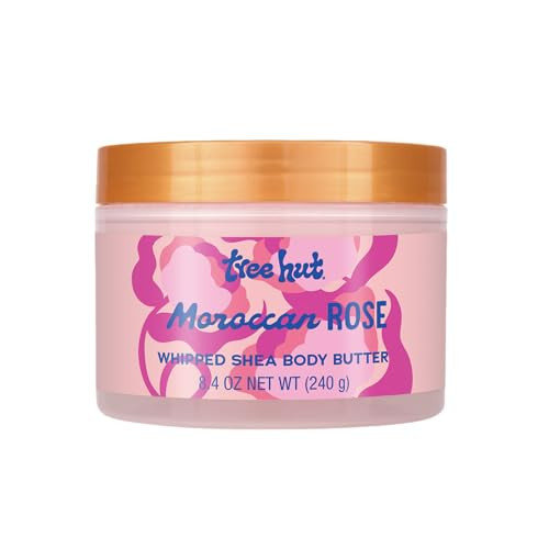 Tree Hut Moroccan Rose Whipped Shea Body Butter, 8.4oz, Lightweight, Long-lasting, Hydrating Moisturizer with Natural Shea Butter for Nourishing Essential Body Care | Amazon (US)