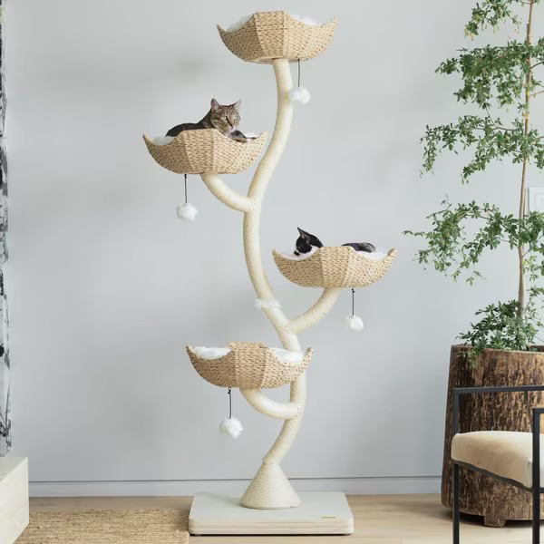 Mau Ivy Cat Tree, White, Large | Chewy.com