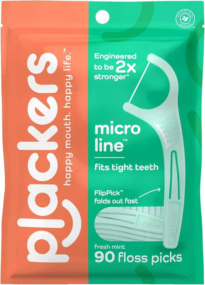 Plackers Micro Mint Dental Floss Picks, 90 Count (Pack of 3) | Amazon (US)