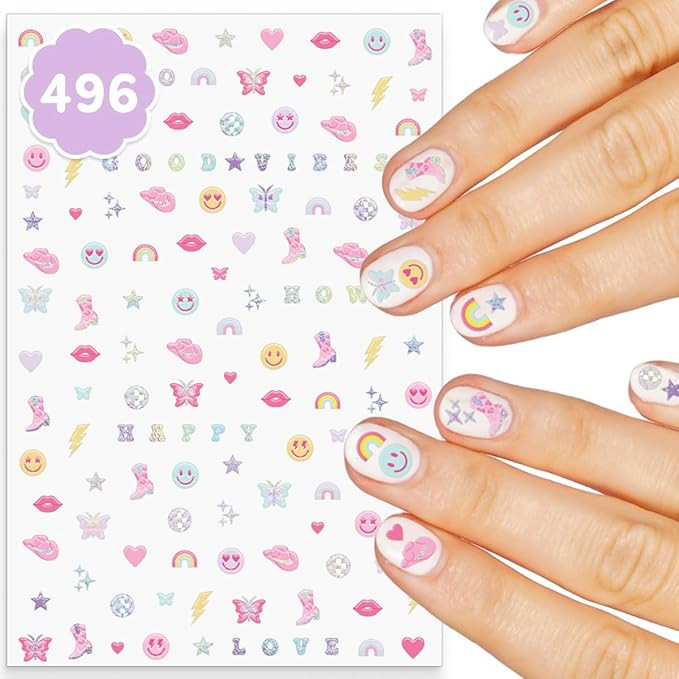 xo, Fetti Party Preppy Nail Stickers | 496 Stickers | Girly Party Accessory, Rainbow Bachelorette... | Amazon (US)