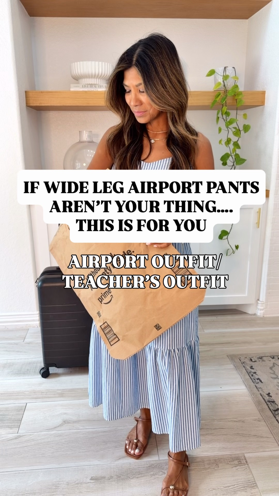 I’m 5’2” 118#ish for reference 
Pants in size small in 25” length- comes in length options;  in black. If you want a tighter fit size down. 
White tee in small tts(pack of 6).
Striped knit top in small.
White sneakers tts.
Black flats-so comfy and perfect teachers shoes tts.
Striped dress at beginning of video in small tts.
Bag is the big size.
Accessories are linked.
Airport outfit, teachers outfit, workwear, summer outfit, Amazon finds, over 50 style, midlife fashion, petite fashion,midlife women, affordable fashion, fashion over40, comfy pants

#LTKOver40 #LTKPetite #LTKTravel