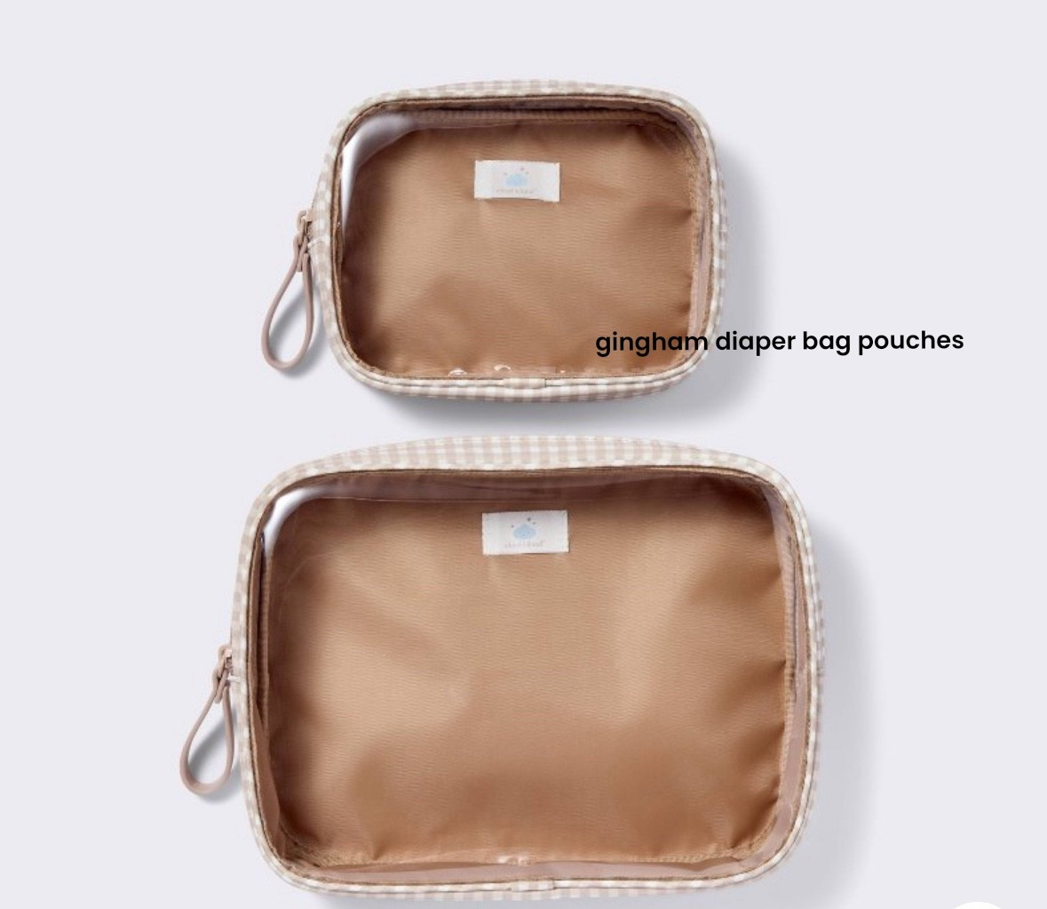 These cloud island gingham diaper bag pouches just restocked in the beige and blue


#LTKmomlife