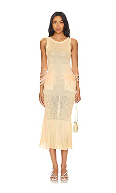 ANDREEVA Yellow Knit Dress in Yellow from Revolve.com | Revolve Clothing (Global)