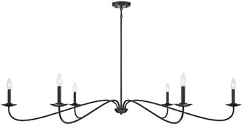 Shoppers Lighting | M Collection | Modern LED Metal 6-Light Chandelier in Matte Black Finish | Amazon (US)