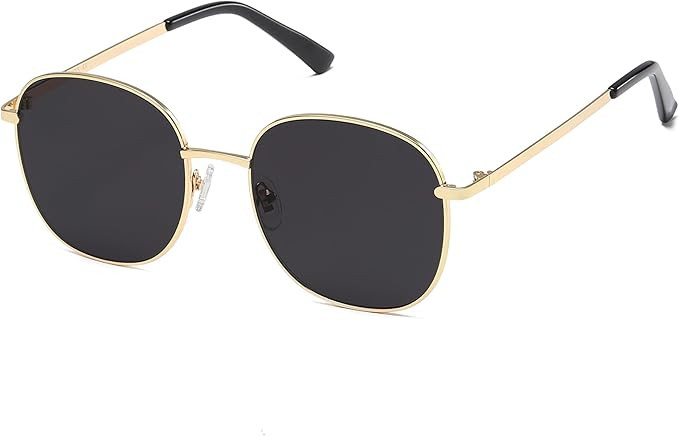 SOJOS Classic Trendy Square Sunglasses for Women Men Cute Big Frame Gold Shades SJ1137 | Amazon (US)