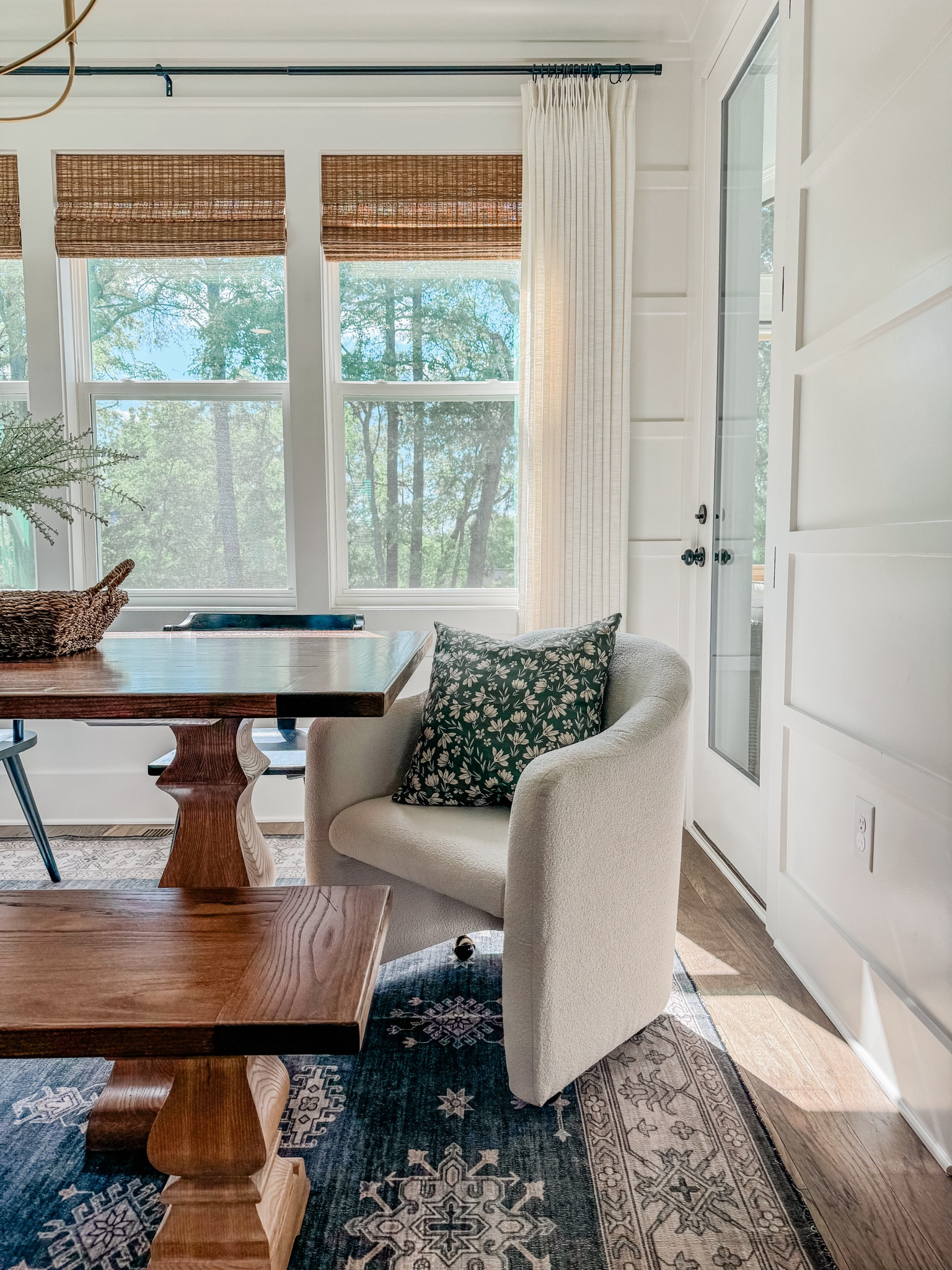 Dining Room Refresh with @twopagescurtains 

Instantly warm up your space with these Natural Jute Bamboo woven shades! I got them in the “cinnamon” and they are fully customizable to your windows 

I paired them with my favorite viral pinch pleat drapes, the Liz Linen In “ivory” - I now have these in several rooms of my home and absolutely love the simple transformation they provide to every space! 

Use “OAKHAUS” for 8% off 

#viralpinchpleats #viralreels #twopageshome #customcurtains #customdrapes #pinchpleatcurtains #diningroomdecor #diningroominspo #bambooshades #windowshades #interiordesign #raleighinteriordesign

#LTKhome #LTKfamily #LTKstyletip