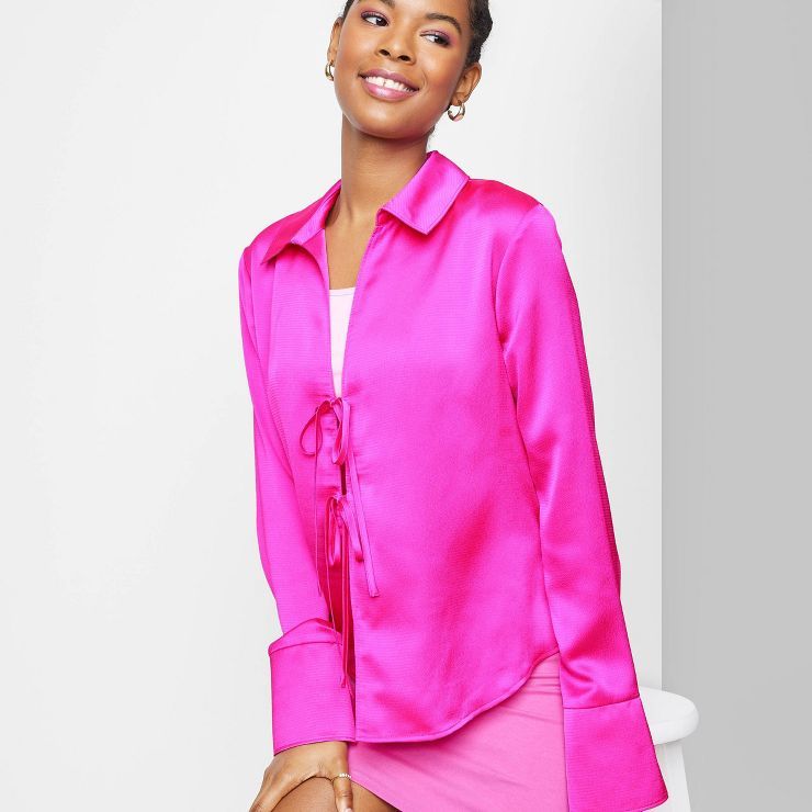 Women's Bell Long Sleeve Satin Fly Away Top - Wild Fable™ | Target