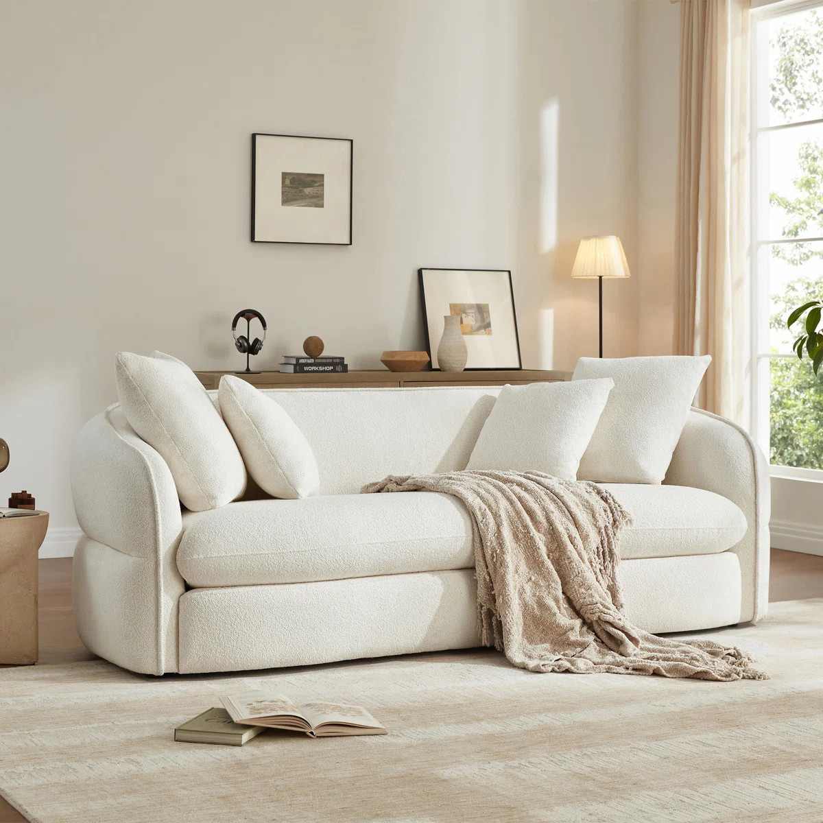 Heidemaria 87'' Upholstered Modern Curved Sofa | Wayfair North America