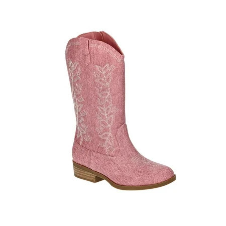 Wonder Nation Little and Big Girls Color Denim Western Cowgirl Boots | Walmart (US)