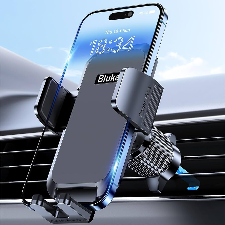 Car Phone Holder Mount, Super Stable Air Vent Cell Phone Car Mount with 2024 Newest Metal Hook Cl... | Amazon (US)
