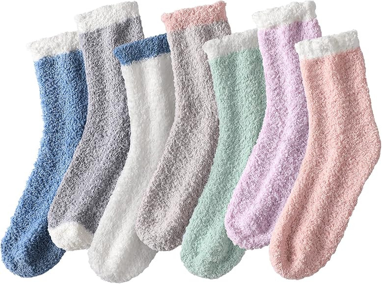 Nimalpal Fuzzy Socks - Fuzzy Socks for Women Fluffy Socks Cozy Warm Socks Slipper Socks Winter So... | Amazon (US)